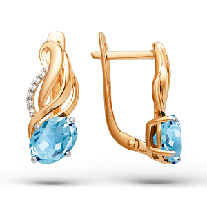 Серьги из красного золота с топазами