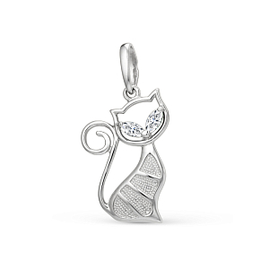 Подвеска из белого золота с фианитами