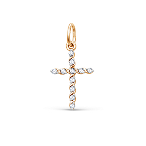 Подвеска из красного золота с фианитами