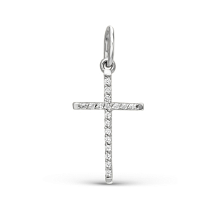 Подвеска из белого золота с фианитами