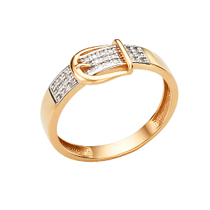 Кольцо из красного золота с фианитами