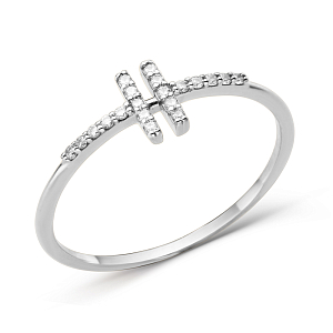 Кольцо из белого золота с фианитами