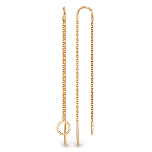 Серьги продевки из красного золота