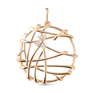Подвеска из красного золота с фианитами