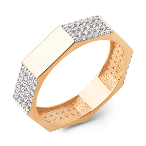 Кольцо из красного золота с фианитами