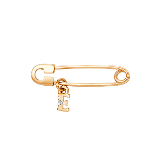 Булавка из красного золота с фианитом