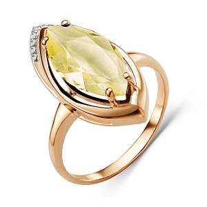 Кольцо из красного золота с цитрином