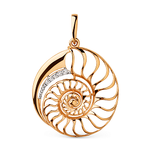 Подвеска из красного золота с фианитами