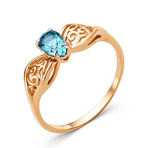 Кольцо из красного золота с swiss топазом