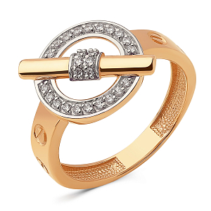 Кольцо из красного золота с фианитами