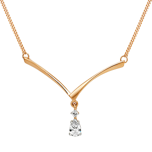 Колье из красного золота с фианитами