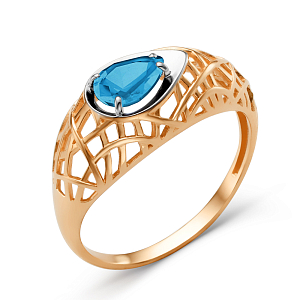 Кольцо из красного золота с лондон топазом