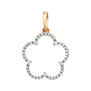 Подвеска из красного золота с фианитами