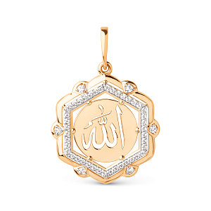 Подвеска из красного золота с фианитами