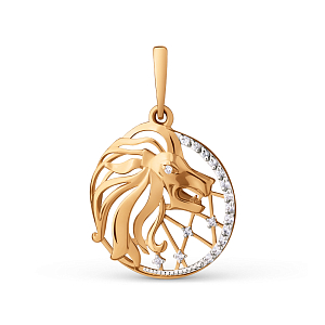 Подвеска из красного золота с фианитами