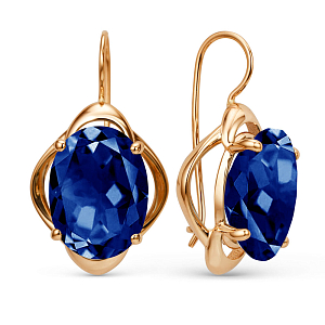 Серьги из красного золота с корундами