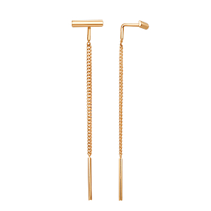 Серьги продевки из красного золота