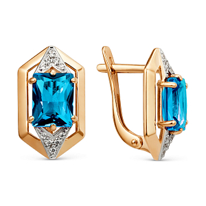 Серьги из красного золота с swiss топазами