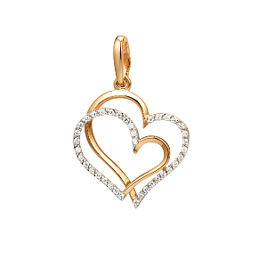 Подвеска из красного золота с фианитами