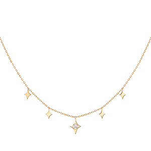 Колье из красного золота с фианитом