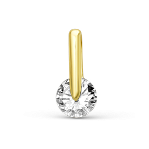 Подвеска из желтого золота с фианитом