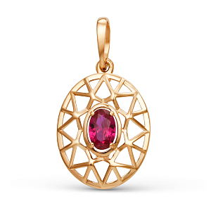 Подвеска из красного золота с корундом