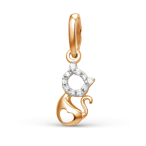 Подвеска из красного золота с фианитами