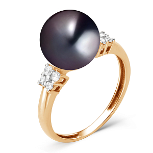 Кольцо из красного золота с фианитами