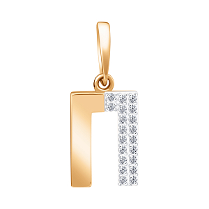 Подвеска из красного золота с фианитами