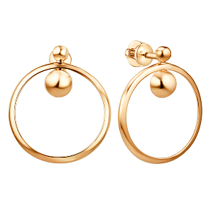 Серьги пусеты из красного золота