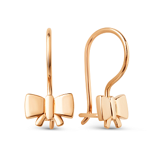 Серьги детские из красного золота
