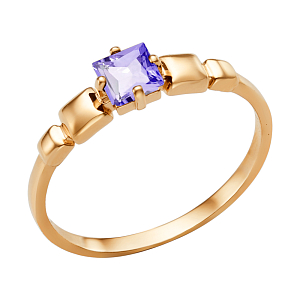 Кольцо из красного золота с аметистом