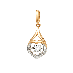 Подвеска из красного золота с фианитами