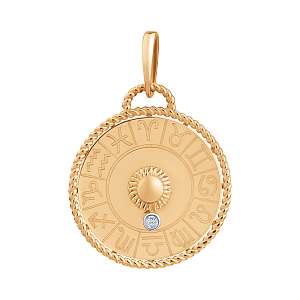 Подвеска из красного золота с фианитом